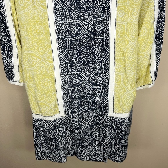 SMALL ANTHROPOLOGIE LILKA TUNIC TOP BOHO GEOMETRIC PRINT KEYHOLE NECKLINE - Picture 7 of 11